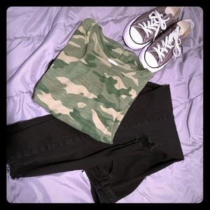Old Navy Jeans & Camo Tee
